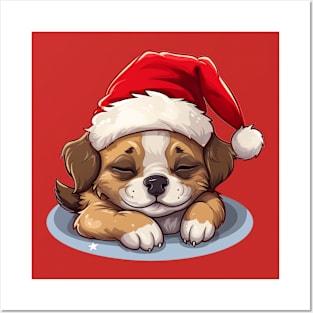 Cute Sleepy Xmas Doggo Posters and Art